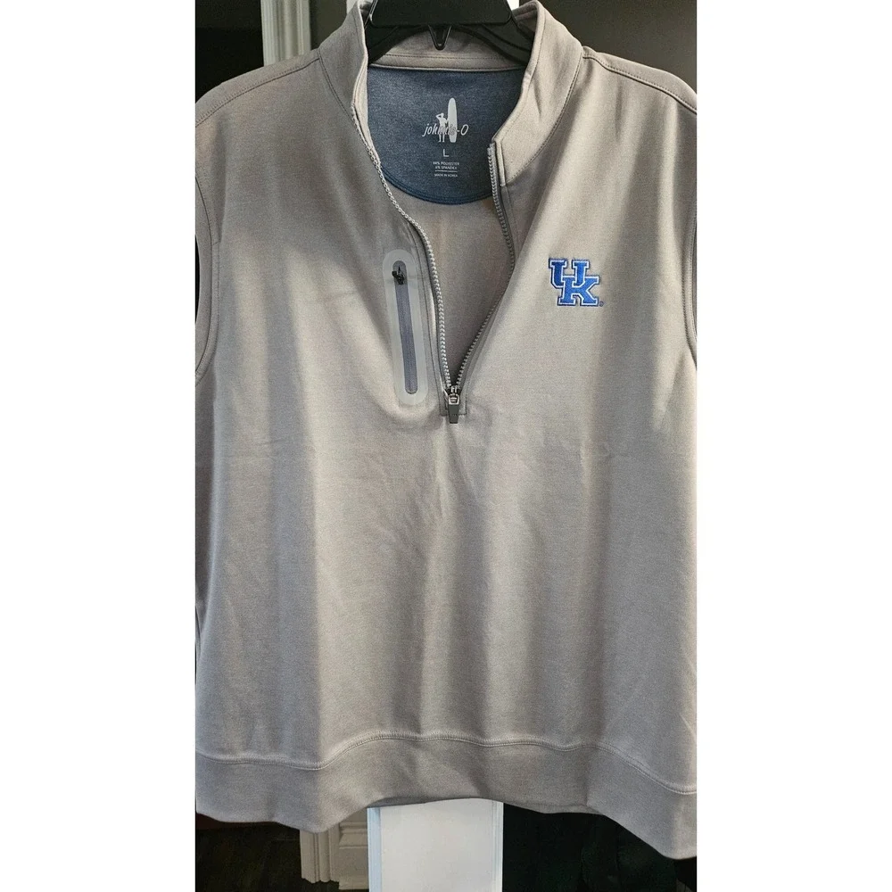 Blokecore Johnnie-O Kentucky Wildcats Quarter Zip Mens Grey Performance vest L